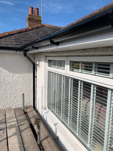 guttering on the front of a house