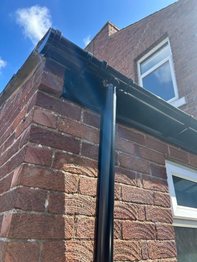 new guttering on a roof