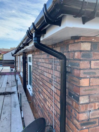 guttering work on a roof