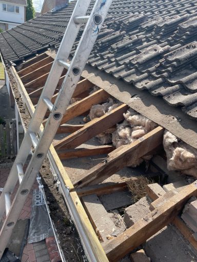 a roof being stripped and re laid