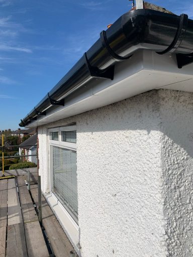 new guttering on a roof